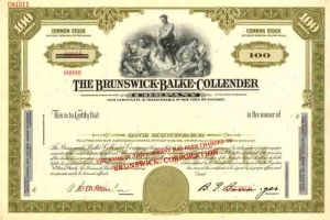 Brunswick-Balke-Collender Co. - Stock Certificate